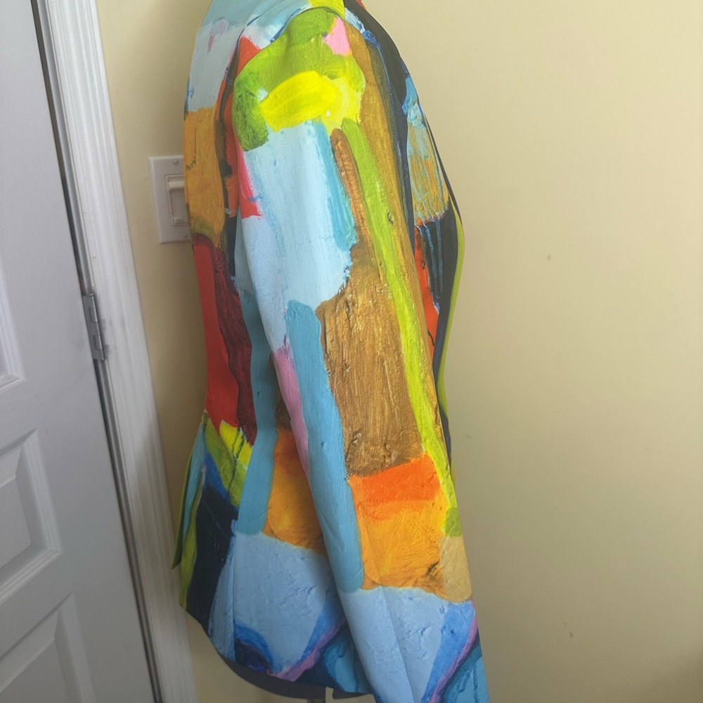 Colorblock Abstract Print Blazer - Multicolor - Picture 7 of 10